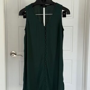 Madewell Deep Green Button-Front Mini Dress